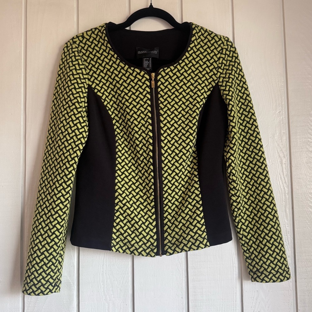 Frank Lyman Black and Lime Green Jacket